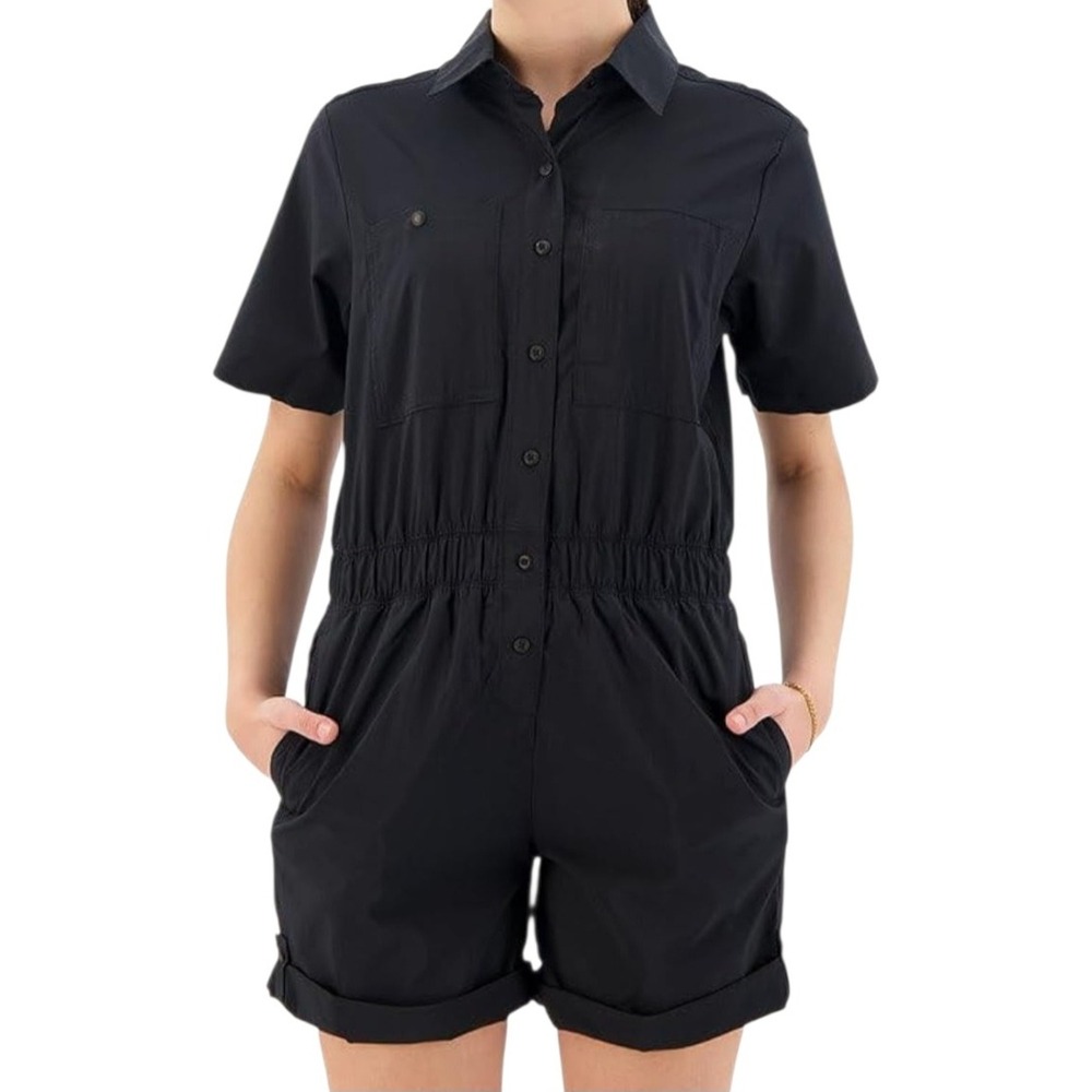 Columbia‎ Womens Black Synthetic Utility Romper XL Omni-Shade Gorpcore Hiking